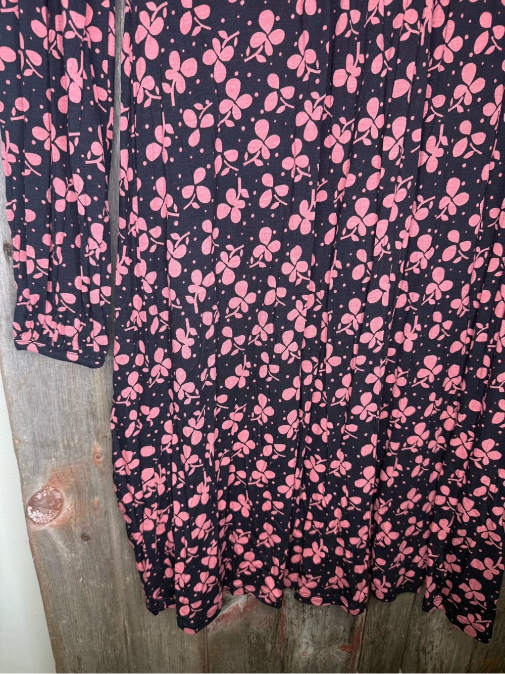 NWT Boden Hattie Jersey Knit Swing Black Dress with Pink Floral Print size 4 - Picture 5 of 10
